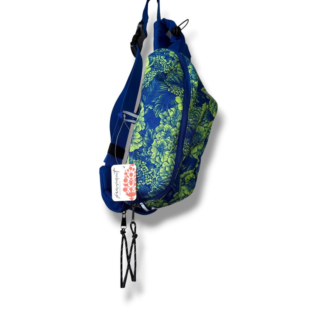 NEW Free People Movement FP Blue Woodblock Floral Happy Packer Cargo Sling Bag - Picture 6 of 13